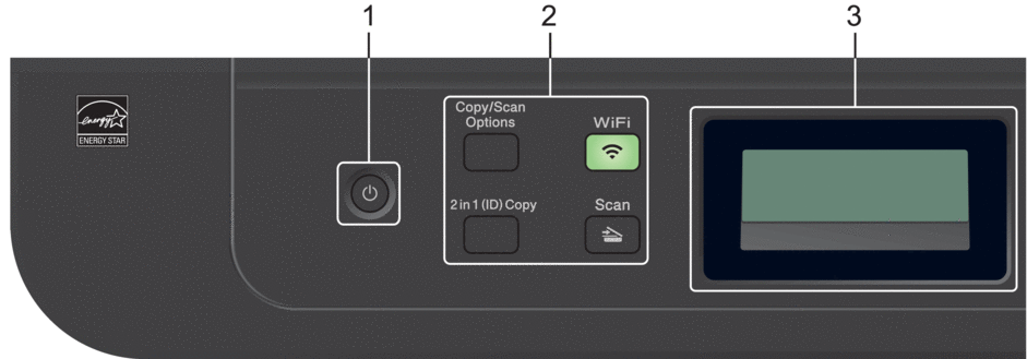 Control Panel Overview, HL‑L2310D, HL‑L2335D, HL‑L2350DW, HL‑L2351DW, HL‑L2370DN, HL‑L2375DW, HL‑L2376DW, HL‑L2385DW