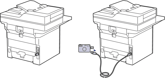 Localização da porta USB (vista traseira)