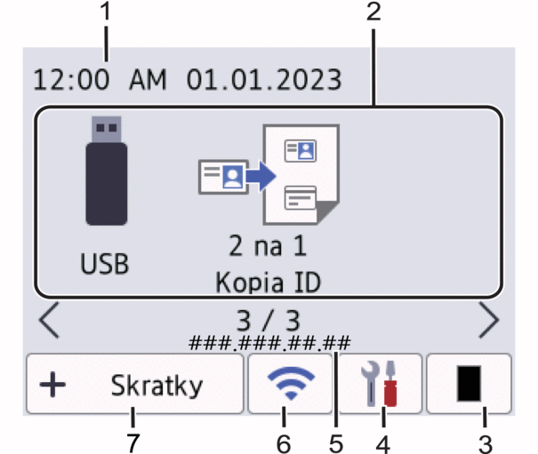 Domovská obrazovka: obrazovka 3