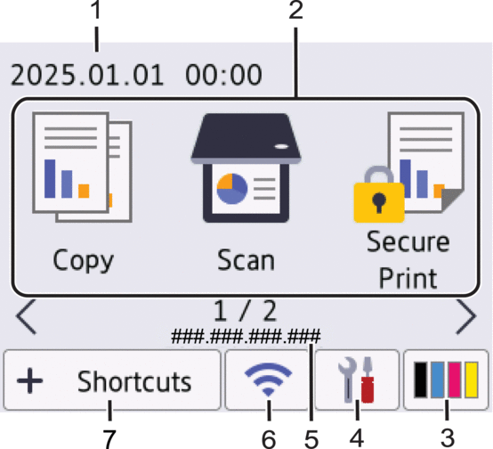 Home screen: Screen 1