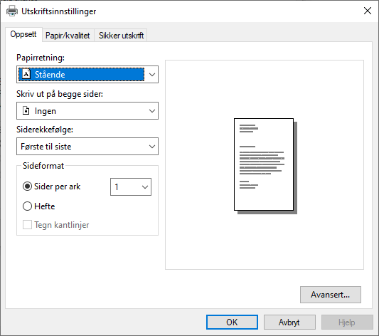 Skrive ut et dokument med BR-Script3-skriverdriveren (PostScript® 3 ...