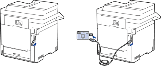 Localização da porta USB (visão traseira)