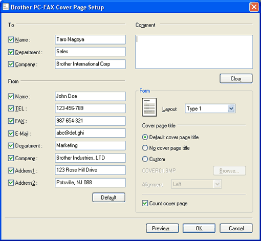 Title page setup