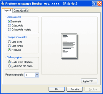 Funzioni del driver stampante BR-Script3 (emulazione linguaggio PostScript ®3™)