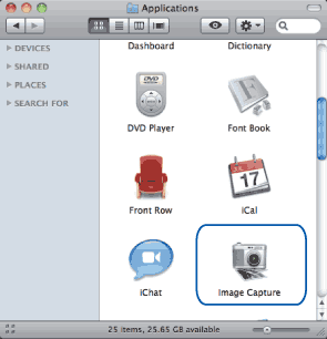 Scanning a document using the ICA driver (Mac OS X 10.6.x)