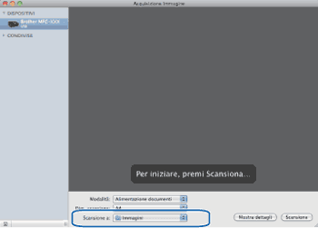 Scansione di un documento tramite il driver ICA(Mac OS X 10.6.x)
