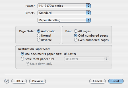 Funcionalidades do controlador de impressora (para Macintosh®)