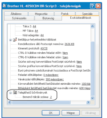 A BR-Script3 nyomtató meghajtó használata (PostScript®3™ nyelv emuláció  Windows®-hoz) (csak HL4050CDN)