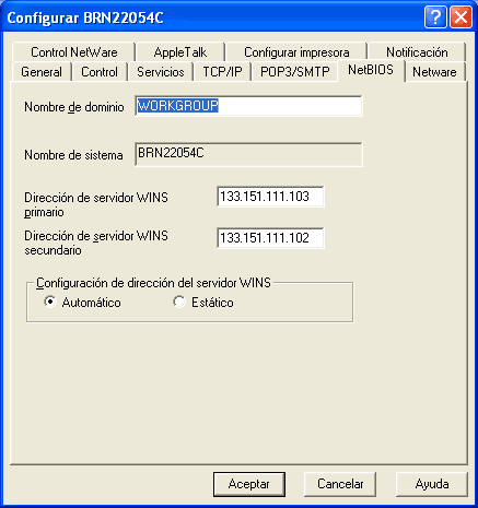 Configuración del servidor de impresión para Windows®2000/XP, Windows  Vista™ y Windows Server® 2003