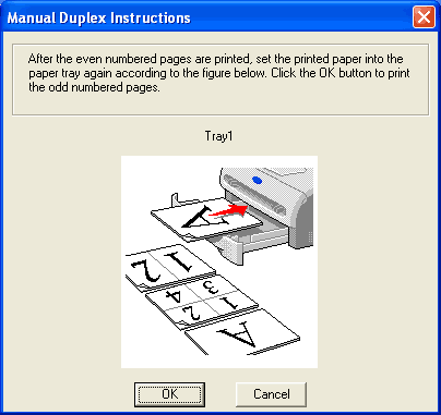 Printing on both sides of the paper (manual duplex printing)