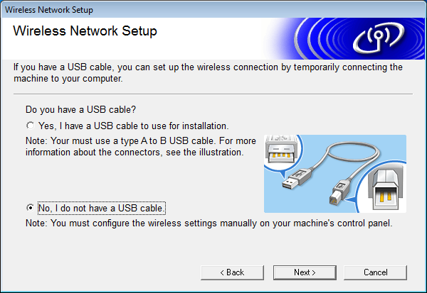 If [Wireless LAN Configuration of this machine] is displayed 